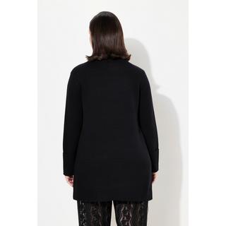 Ulla Popken Pull long Col roulé larges Bords-côtes  