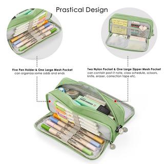 Only-bags.store Trousse à crayons pour l'école avec 3 compartiments, grande capacité, trousse à crayons, papeterie, organisateur, sac à cosmétiques  