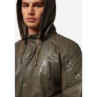 RICANO  Manteau en cuir pour homme Sheena, style parka moderne 