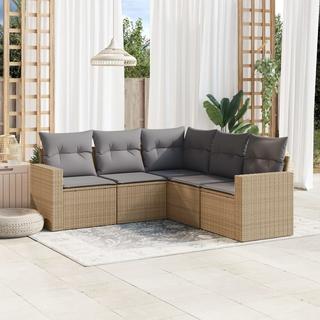 VidaXL set divano da giardino Polirattan  