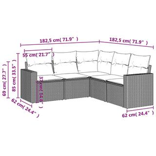 VidaXL Garten sofagarnitur poly-rattan  