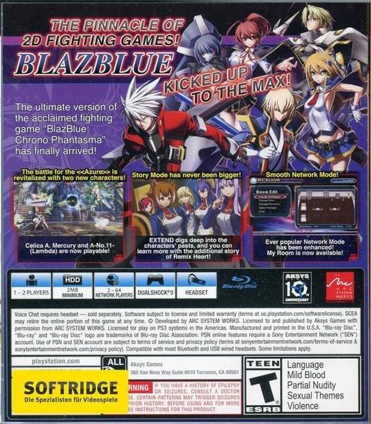 AKSYS GAME  Blazblue Chrono Phantasma Extend US 