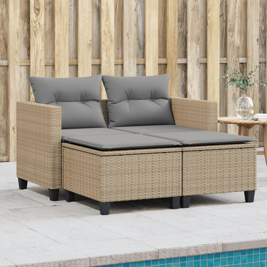 VidaXL Canapé de jardin rotin synthétique  