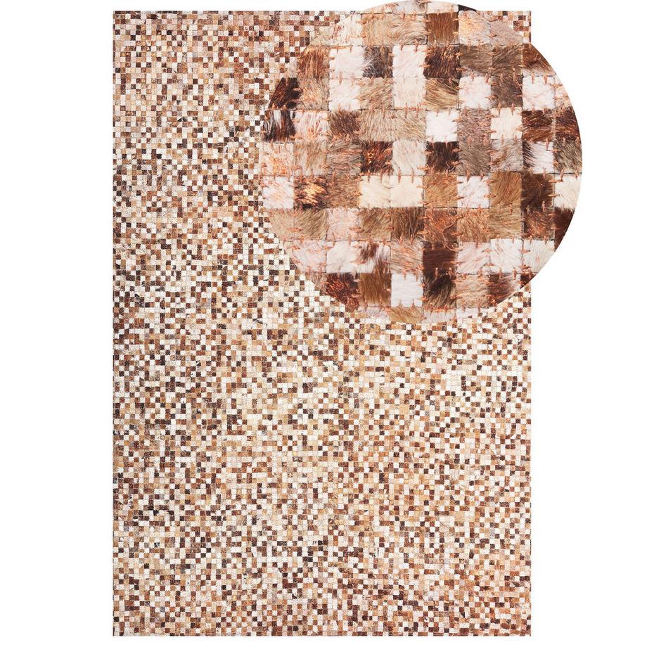 Beliani Tappeto en Pelle di vacchetta Moderno TORUL  