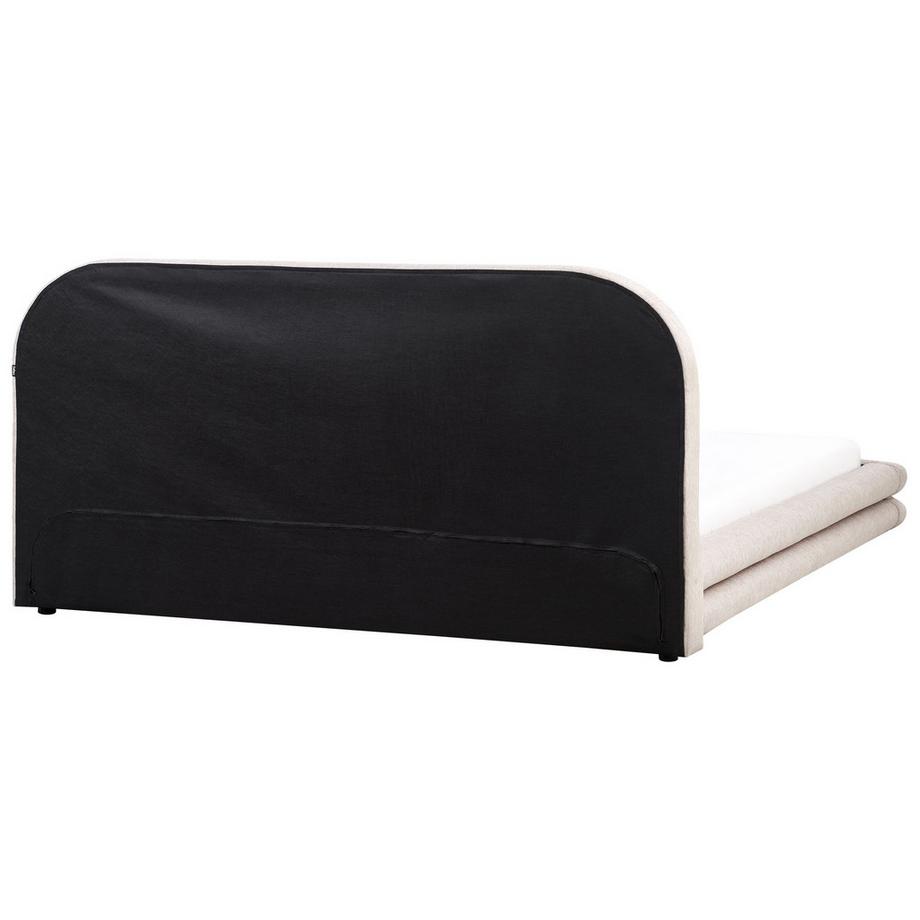 Beliani Lit avec sommier en Lin synthétique Moderne LAVARDENS  