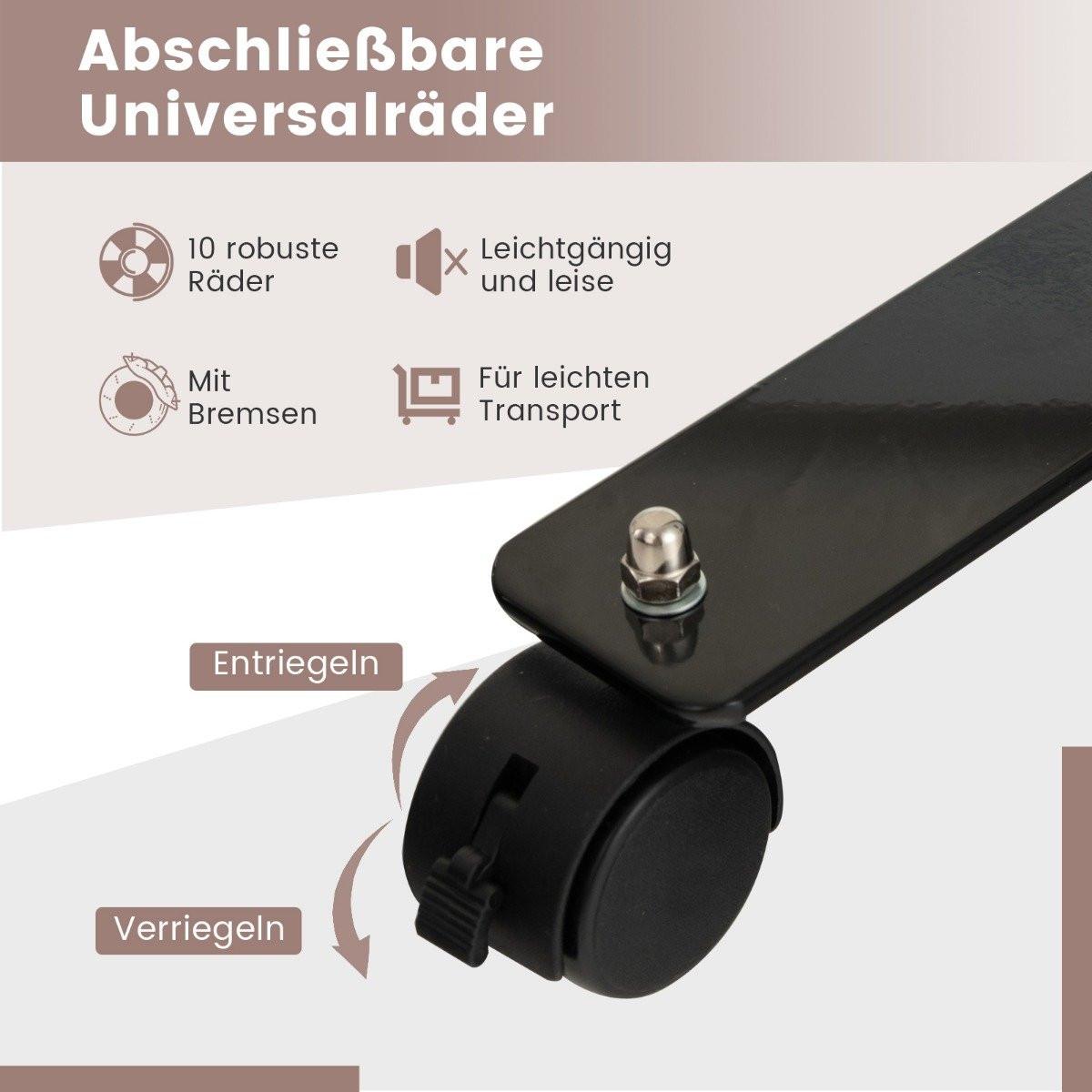 B2X Paravent pliable en 6 parties brise-vue hauteur 172 cm avec roulettes verrouillables beige  