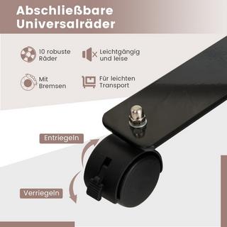 B2X Paravent pliable en 6 parties brise-vue hauteur 172 cm avec roulettes verrouillables beige  