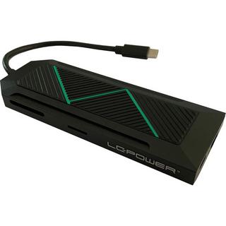 LC-POWER  LC-HUB-C-MULTI-6-RGB hub di interfaccia USB 3.2 Gen 2 (3.1 Gen 2) Type-C 5000 Mbit/s Nero 