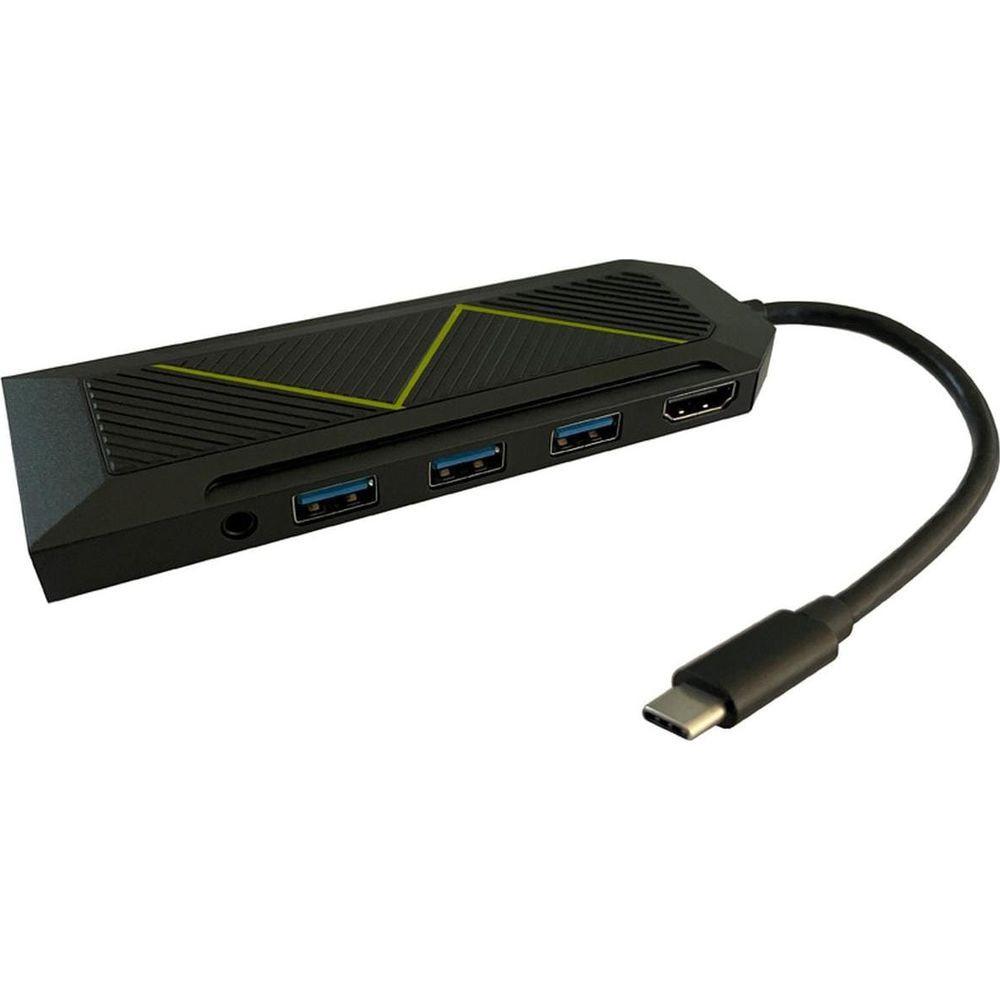 LC-POWER  LC-HUB-C-MULTI-6-RGB hub di interfaccia USB 3.2 Gen 2 (3.1 Gen 2) Type-C 5000 Mbit/s Nero 