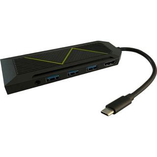 LC-POWER  LC-HUB-C-MULTI-6-RGB hub di interfaccia USB 3.2 Gen 2 (3.1 Gen 2) Type-C 5000 Mbit/s Nero 