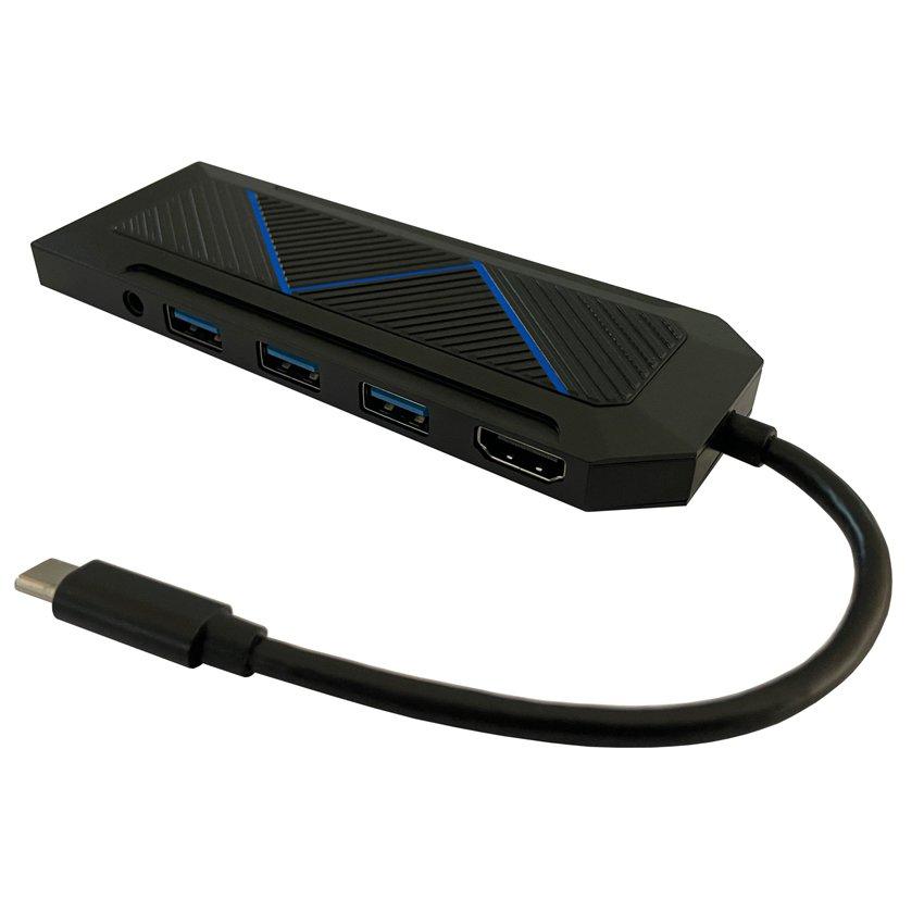 LC-POWER  LC-HUB-C-MULTI-6-RGB hub di interfaccia USB 3.2 Gen 2 (3.1 Gen 2) Type-C 5000 Mbit/s Nero 