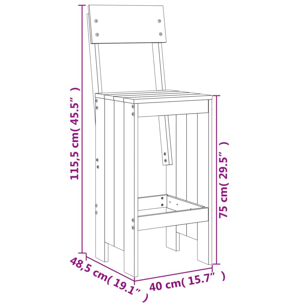 VidaXL sgabello da bar Legno di pino  