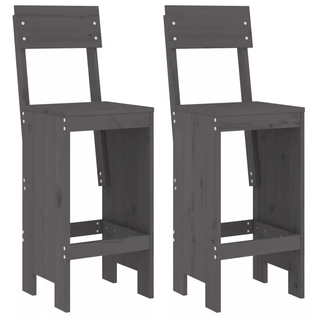 VidaXL - sgabello da bar Legno di pino, One Size, Grigio