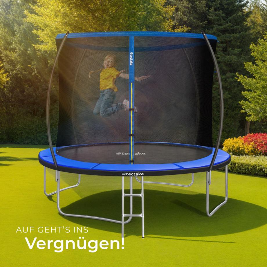 Tectake  Trampolin Jumpy Ø 305 cm, GS-zertifiziert mit Sicherheitsnetz 