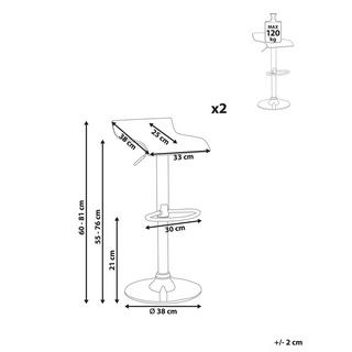 Beliani Set di 2 sgabelli da bar en Acrilico Moderno NEUM  