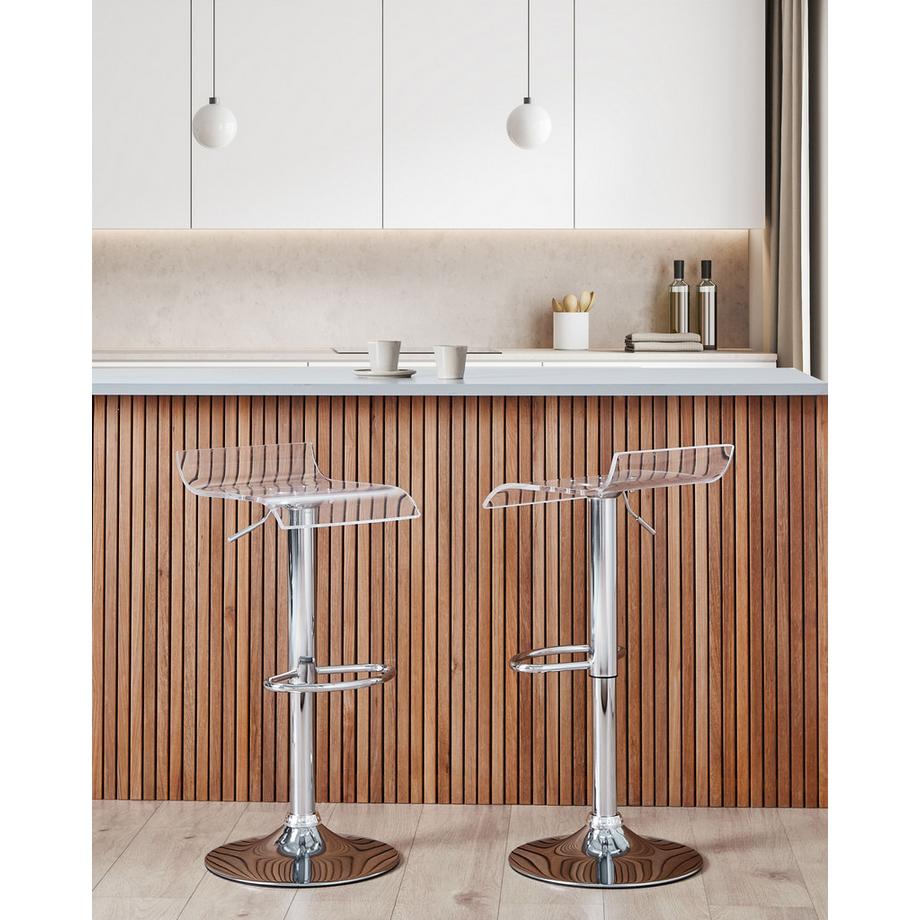 Beliani Lot de 2 chaises de bar en Acrylique  NEUM  