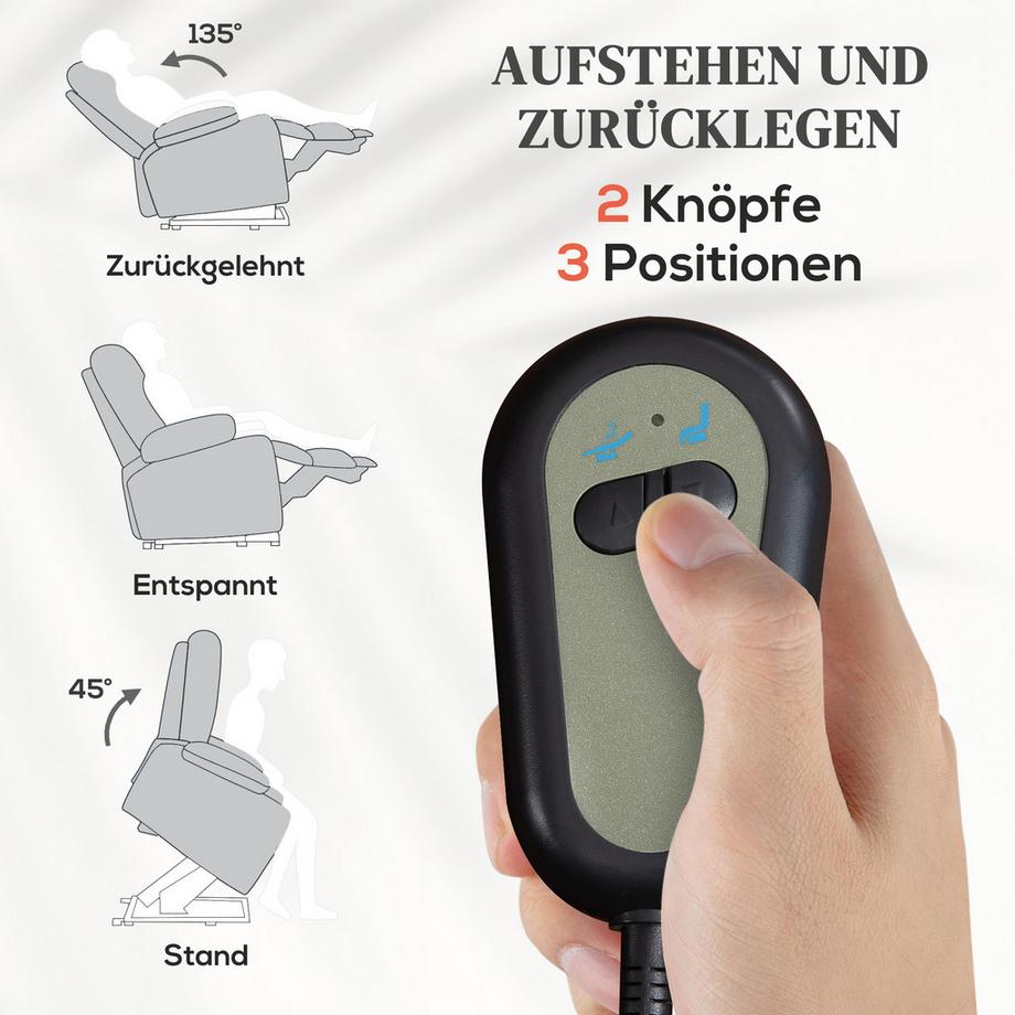HOMCOM  Fernsehsessel mit Aufstehhilfe 