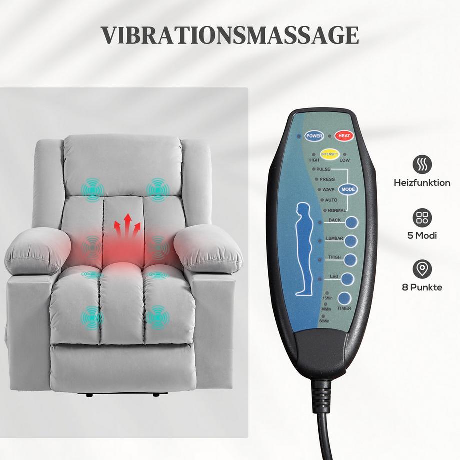 HOMCOM  Fernsehsessel mit Aufstehhilfe 