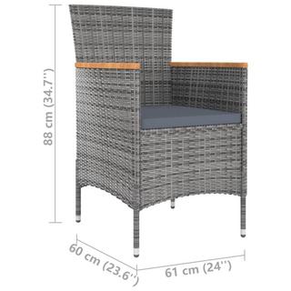 VidaXL Chaise à dîner de jardin rotin synthétique  