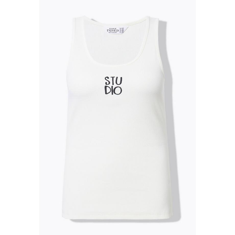 Studio Untold Top a costine Taglio Slim Basic Ricamo Studio  