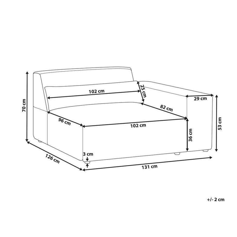 Beliani Eckmodul aus Samtstoff  HELLNAR  