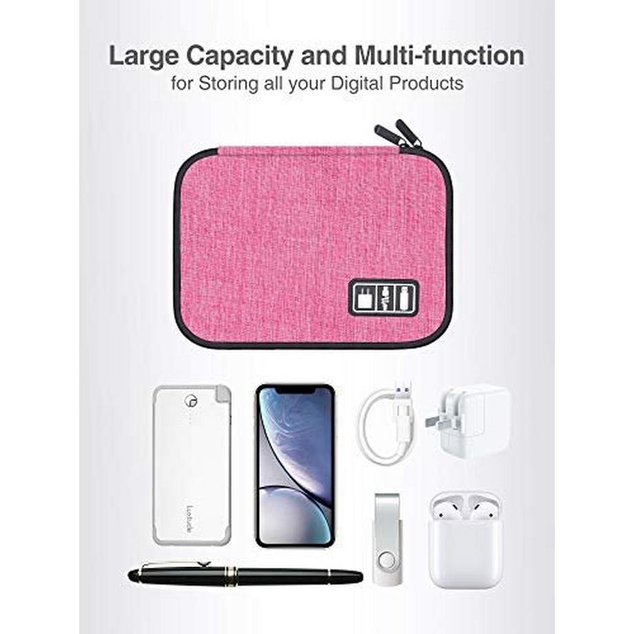 Only-bags.store  Kabeltasche Organiser, Reise-Elektronik-Kabel-Organisator Tasche, kleine Tech Pouch Technologie Ladekabel Tasche Festplatten Tasche Zubehör Tasche für Handy/USB/SD/Power Bank/Gadget/Ladegerät 