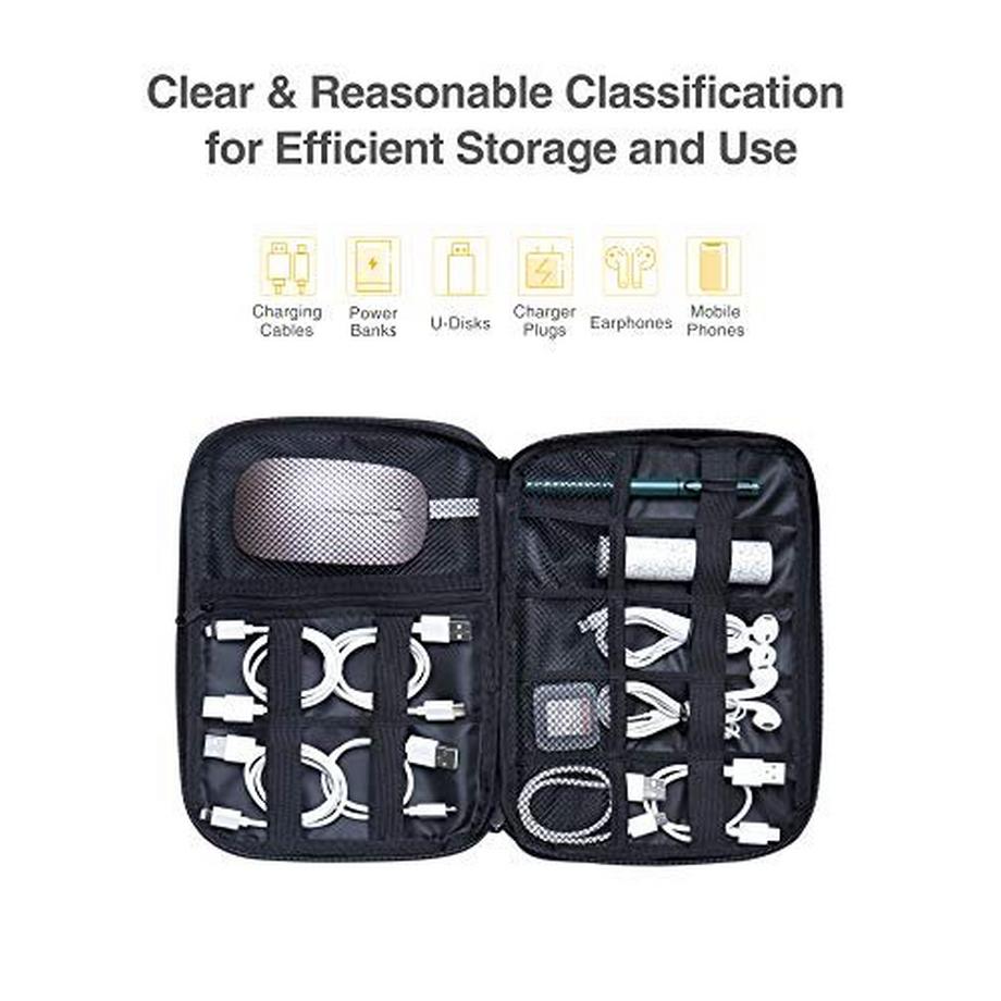 Only-bags.store  Kabeltasche Organiser, Reise-Elektronik-Kabel-Organisator Tasche, kleine Tech Pouch Technologie Ladekabel Tasche Festplatten Tasche Zubehör Tasche für Handy/USB/SD/Power Bank/Gadget/Ladegerät 