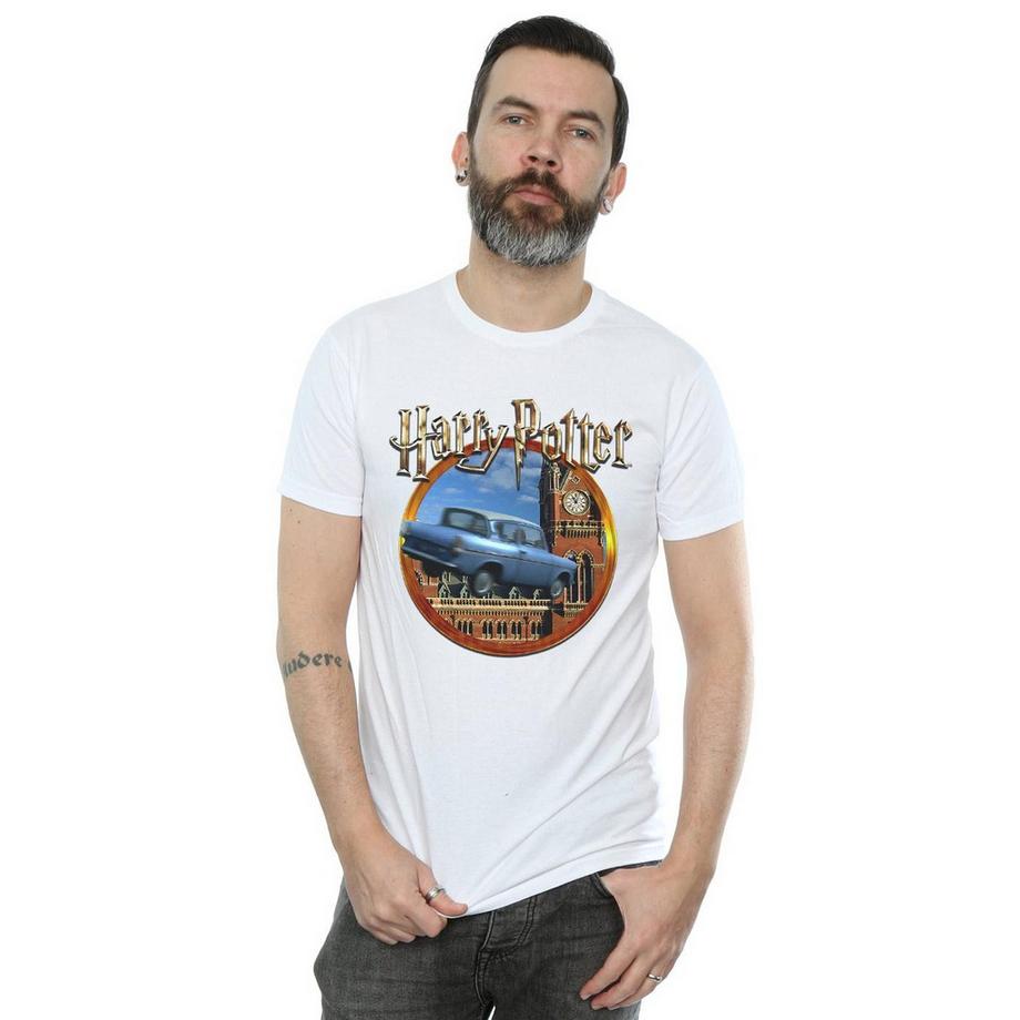 Harry Potter Fliegendes Auto Bedrucktes T-Shirt  