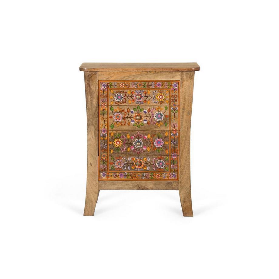 Comodino Zephyra in legno di mango 52x65