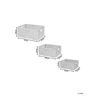 Beliani Aufbewahrungskorb 3er Set aus Wasserhyazinthe Boho MINNOW  