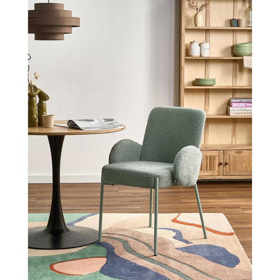 Beliani Chaise de salle à manger en Bouclé Rétro MAGEE  