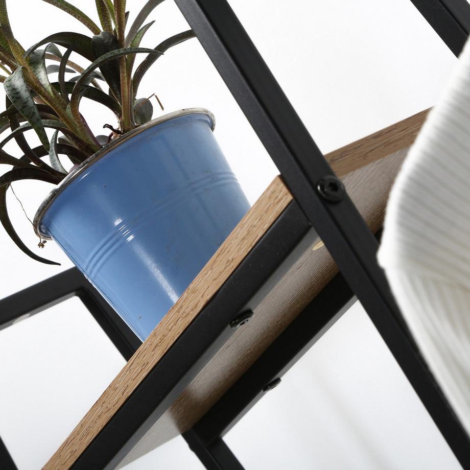 Calicosy Garderobenständer im industriellen Stil, 1 Regal mit 4 Etagen - LEXIE  