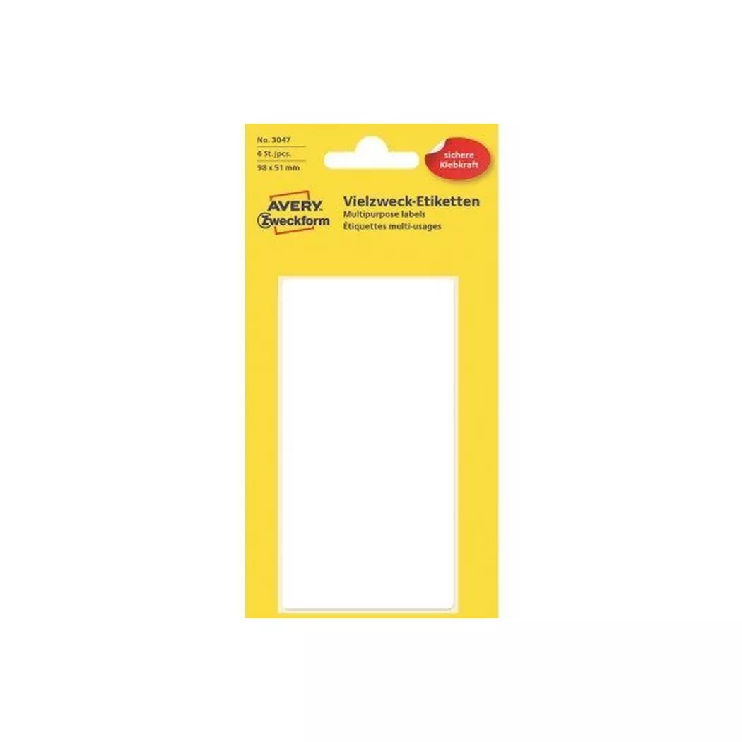 Avery-Zweckform – AVERY ZWECKFORM Etiketten 98×51mm, 6 Stück, One Size, Weiss