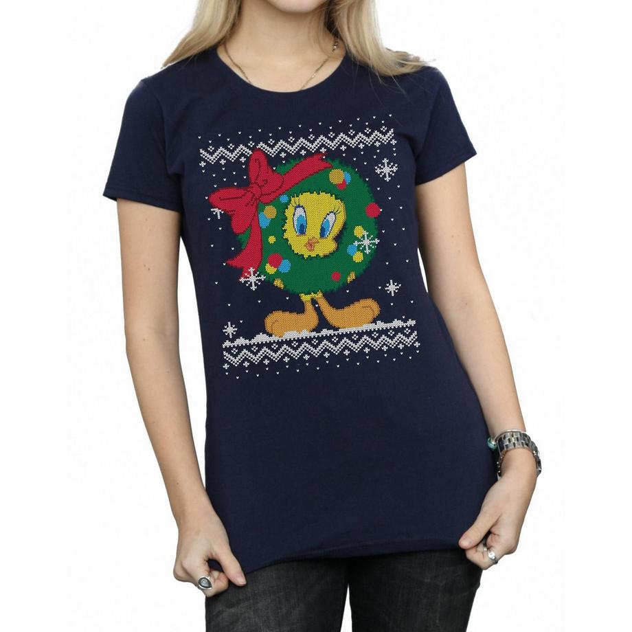 LOONEY TUNES Tweety Pie Christmas Fair Isle T-Shirt  