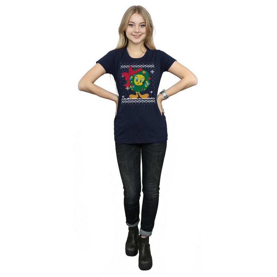 LOONEY TUNES Tweety Pie Christmas Fair Isle T-Shirt  