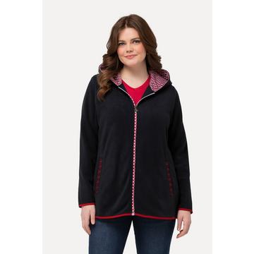 Veste en polaire inspirée du costume traditionnel bavarois, avec capuche, broderie fantaisie et manches longues