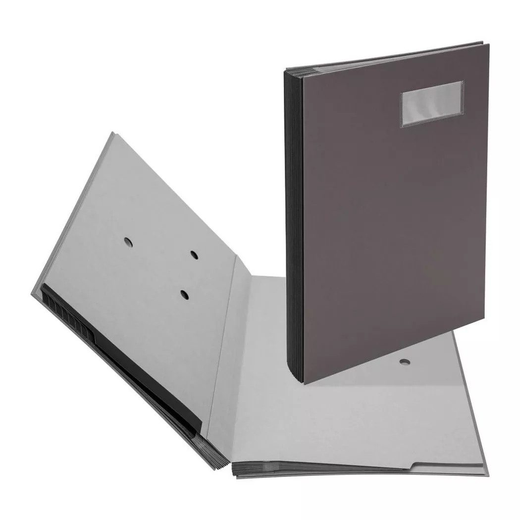 Biella – Unterschriftenmappe A4 20-teilig, 34cm, Schwarz