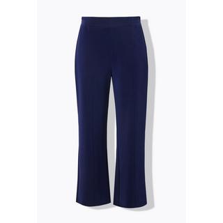 Ulla Popken Pantaloni di Felpa Gamba Larga Dritta Nervature Cintura Elastica  