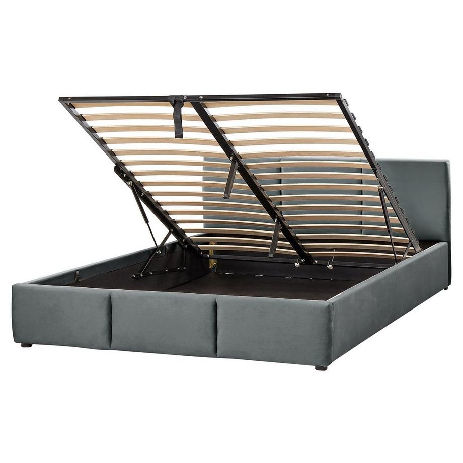 Lit avec coffre de rangement en Velours BOUSSE