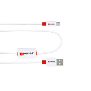 Skross BUZZ MICRO USB USB Kabel 1 m USB 2.0 USB A Micro-USB B Rot, Weiß