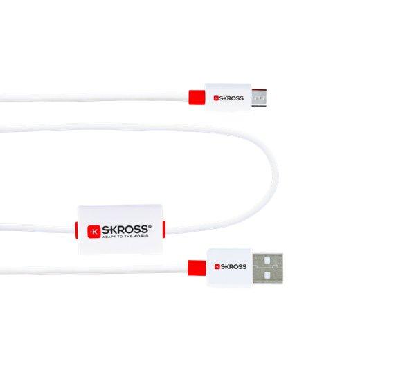 SKROSS  Skross BUZZ MICRO USB câble USB 1 m USB 2.0 USB A Micro-USB B Rouge, Blanc 