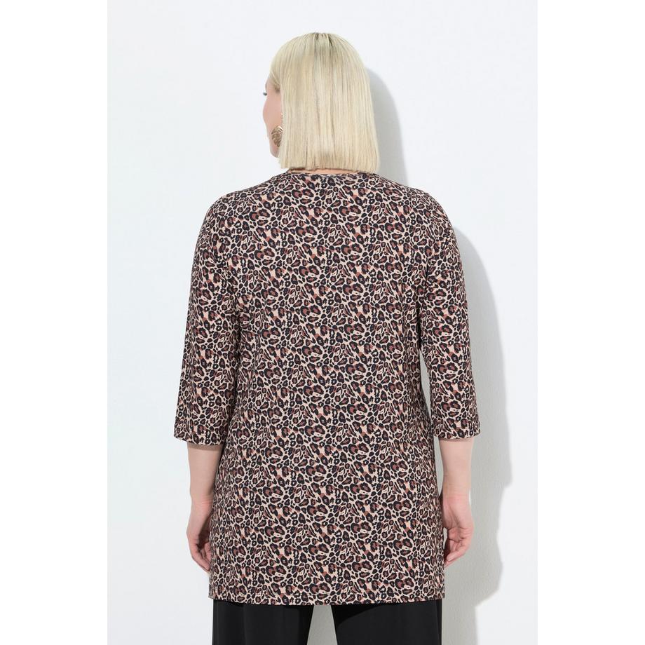 Ulla Popken T-shirt long A-line Col rond Manches 3/4  