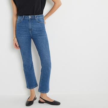 Cropped Flare Jeans mit hoher Taille
