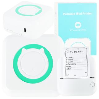 Pricenet  Mini stampante fotografica termica per etichette + cavo USB quadrato blu 