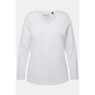 Ulla Popken  Maglia aderente con scollo a V e maniche lunghe 