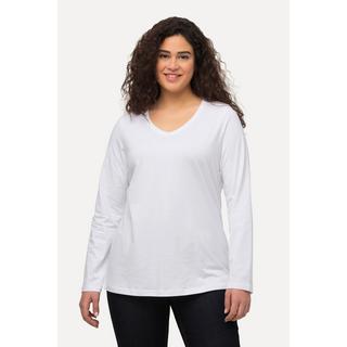 Ulla Popken  Maglia aderente con scollo a V e maniche lunghe 