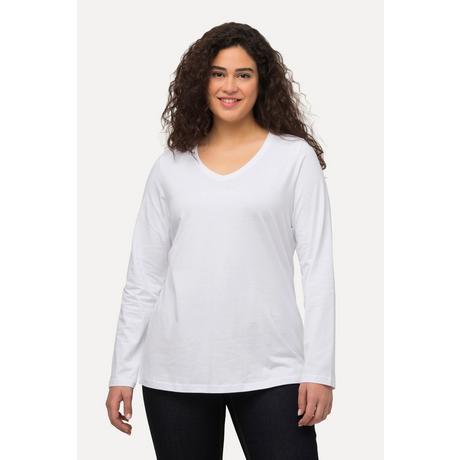 Ulla Popken  Maglia aderente con scollo a V e maniche lunghe 