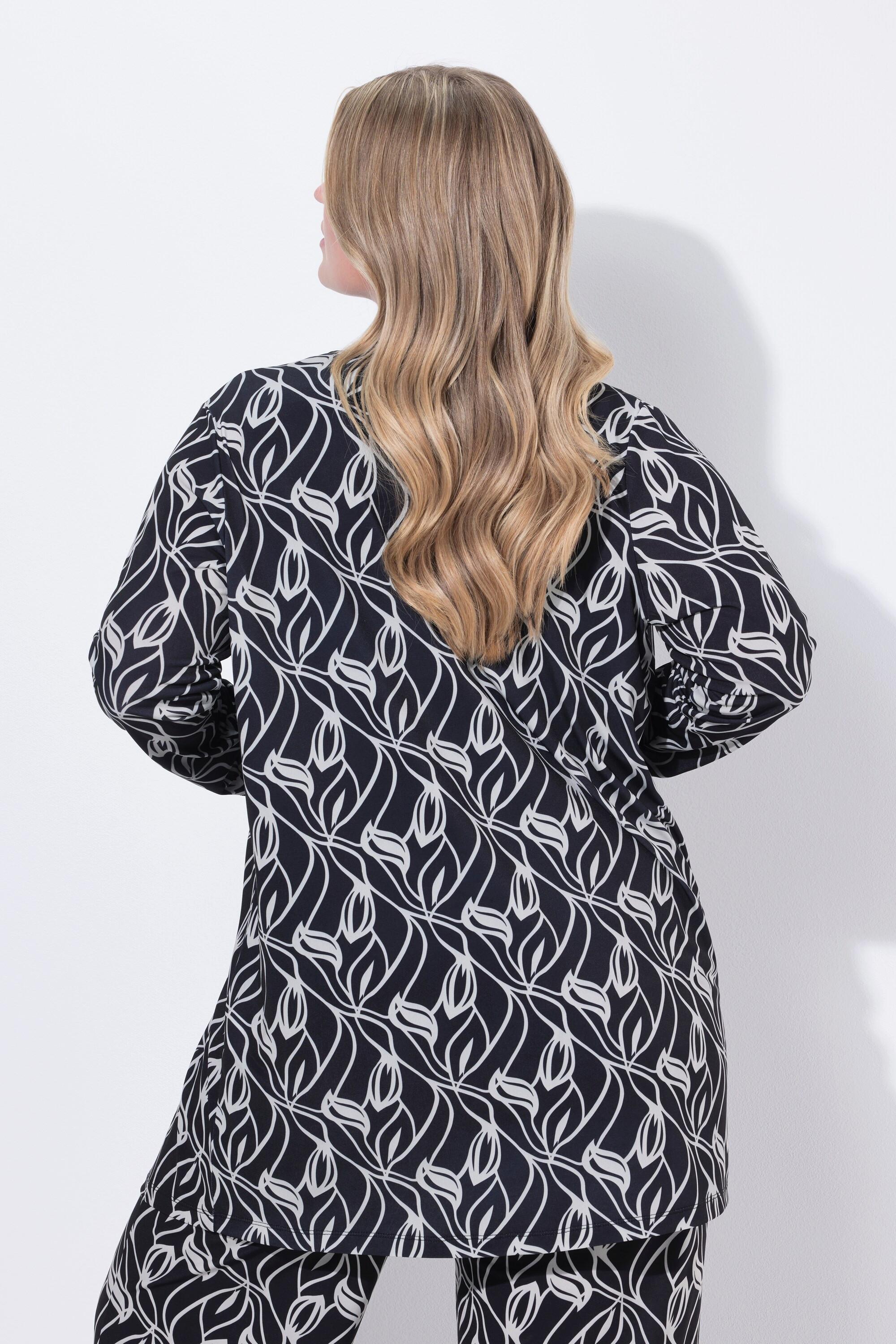 Ulla Popken Jerseyjacke A-Linie Schalkragen  