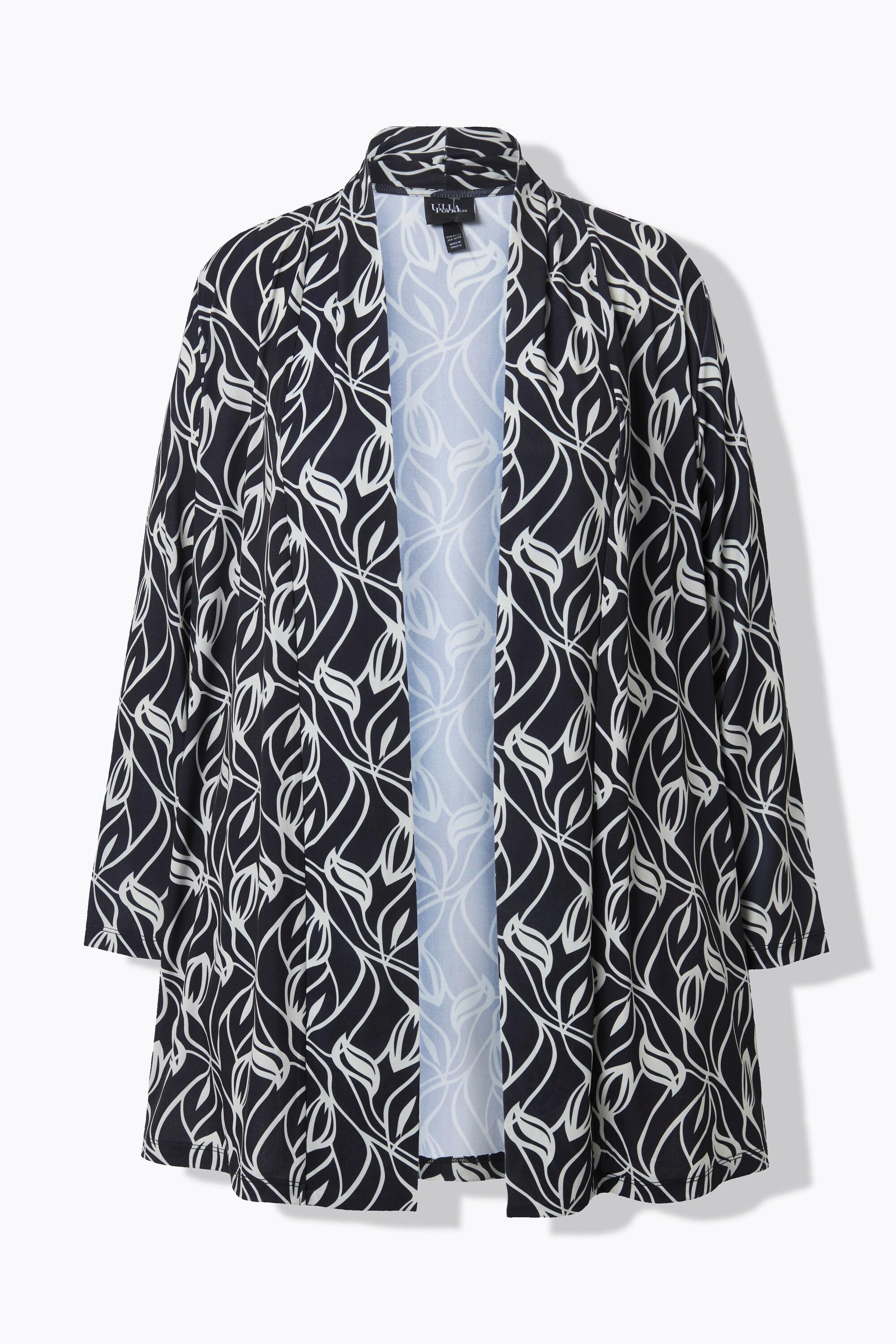 Ulla Popken Jerseyjacke A-Linie Schalkragen  