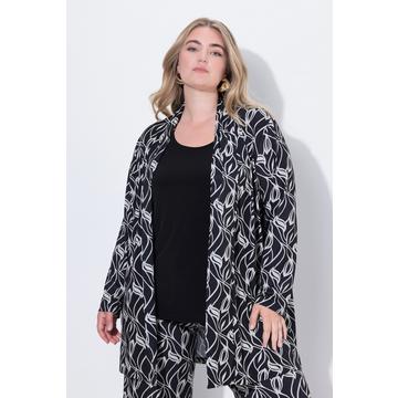 Jerseyjacke, A-Linie, ohne Verschluss, Schalkragen